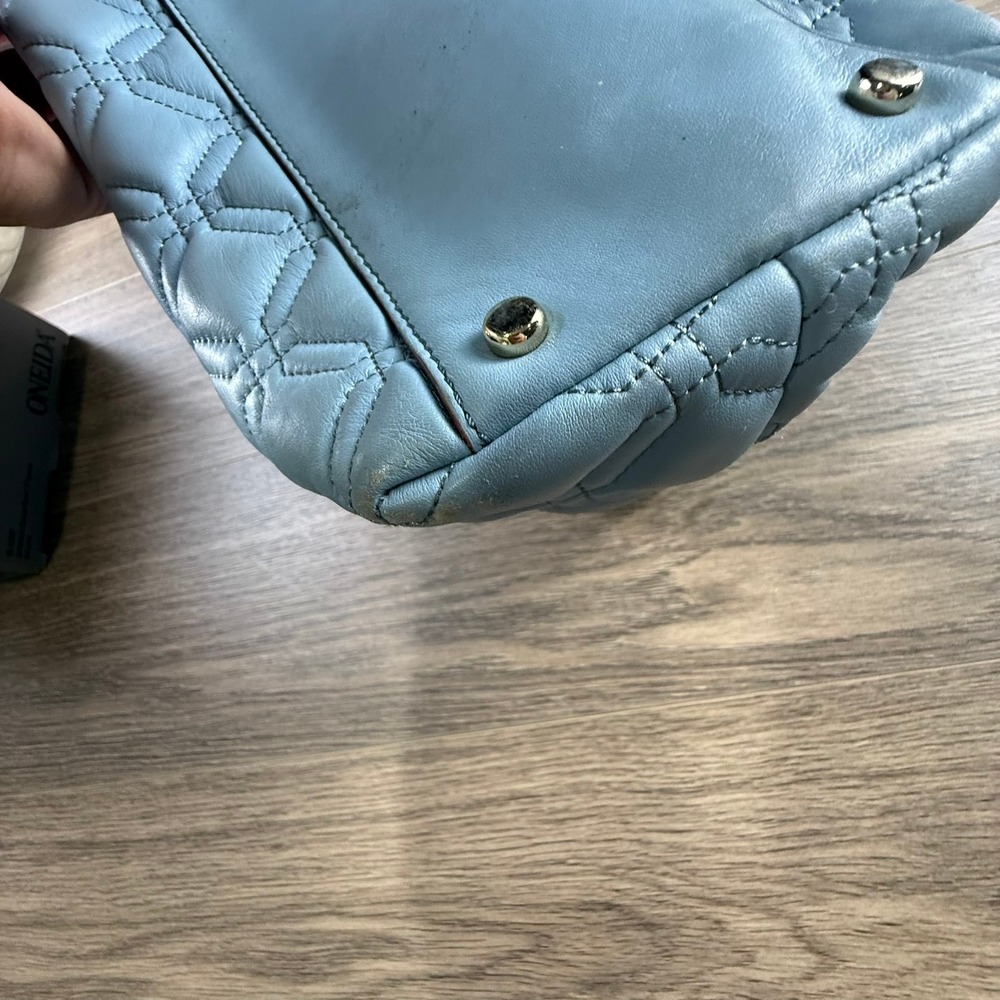 Kate Spade Wedgewood Astor Court Elena Tote Powder Blue Quilted Silver Hardware - Picture 15 of 16